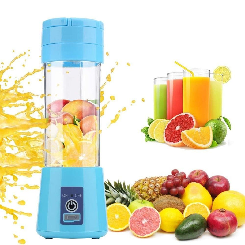 MINI LIQUIDIFICADOR MIXER JUICER 6 LAMINAS RECARREGAVEL USB 380 ML