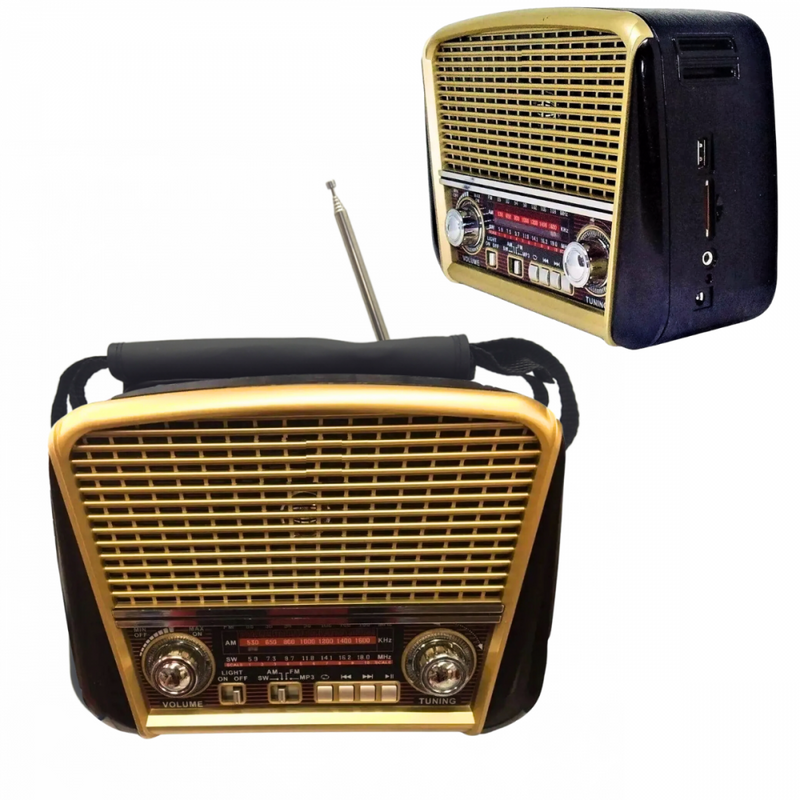 Caixa de Som Rádio Retro 3W Bluetooth 5.1 com Lanterna Eletromex EL-1302